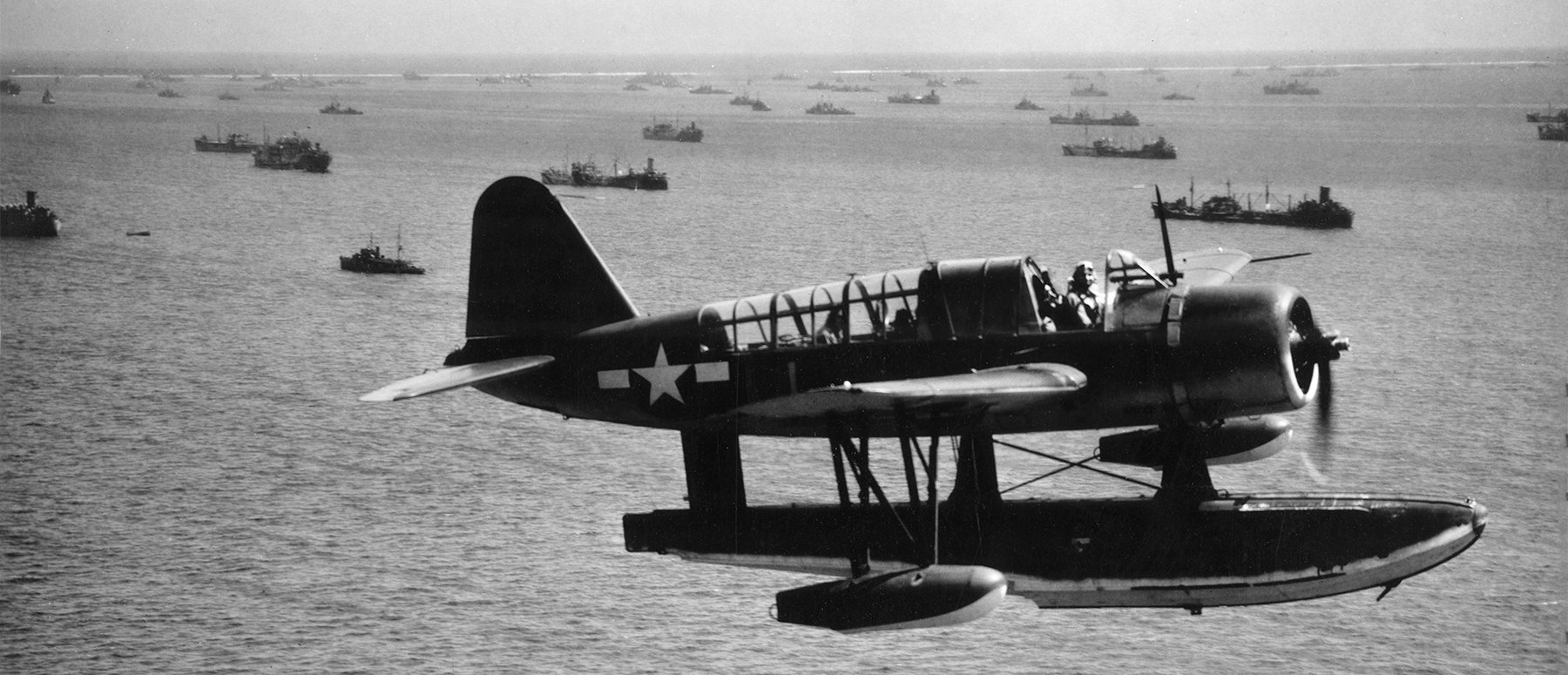 An OS2U-3 Kingfisher seaplane on the USS Indianapolis (CA-35). Seaplanes were critical during World War II. Today, the U.S. military does not own a single one. 