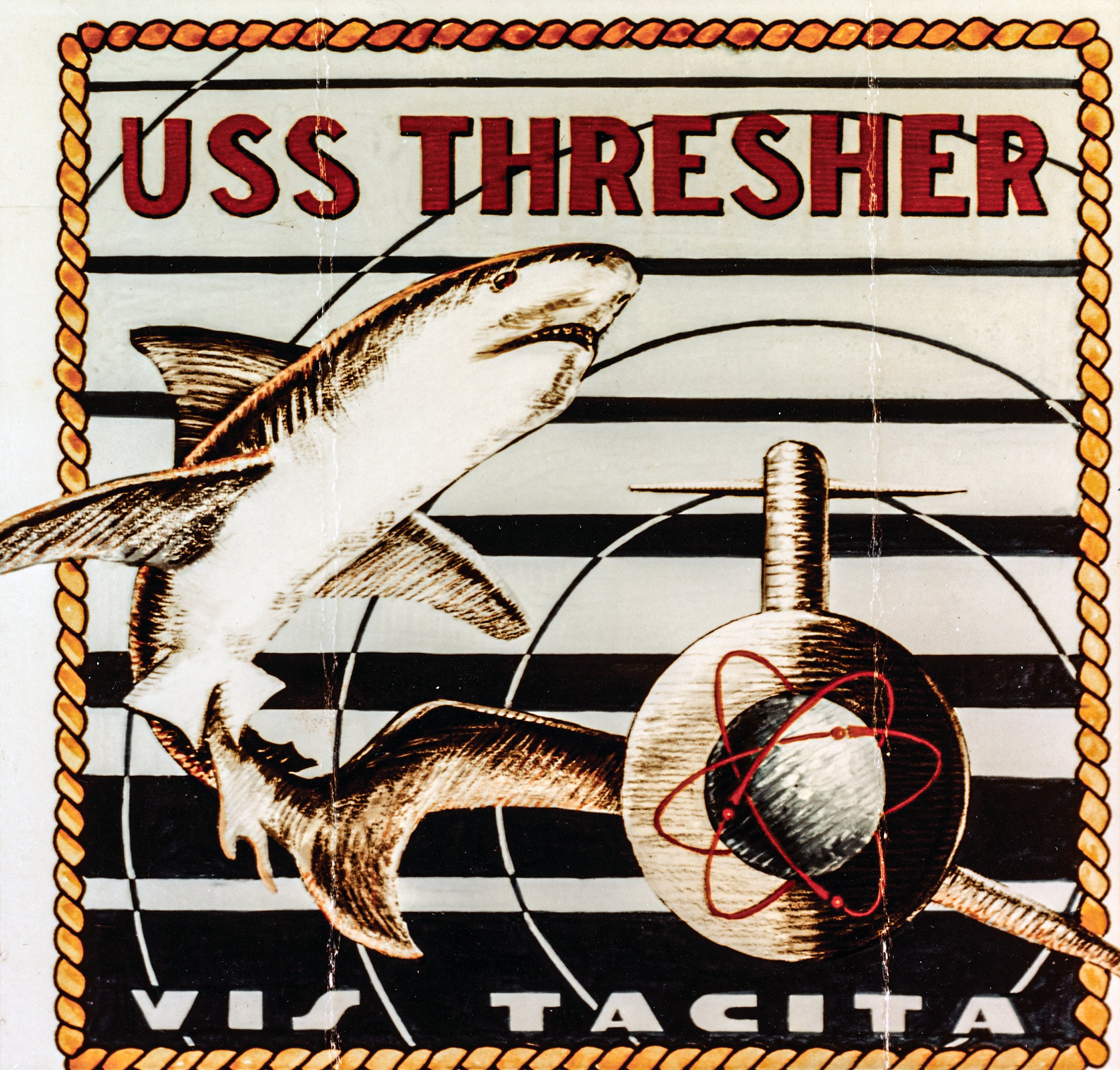 Insignia and motto of the USS Thresher (SSN-593)
