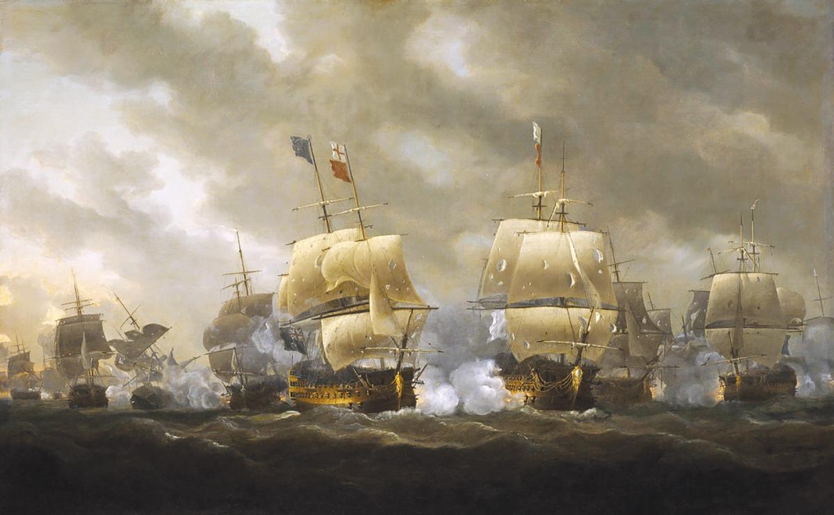 Painting of The Battle of Quiberon Bay, 20 November 1759 by Nicholas Pocock