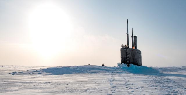 The USS Toledo (SSN-769) arrives at Ice Camp Seadragon in the Arctic Ocean, kicking off Ice Exercise (ICEX) 2020­—a three-week, bi- ennial exercise that offers the Navy the opportunity to assess its operational readiness in the Arctic and train with other services, partner nations, and allies.