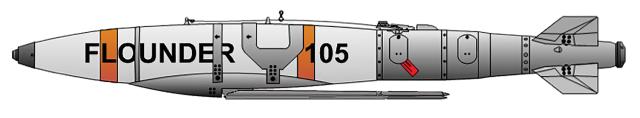 A profile drawing of a Quickstrike–Extended Range with the wings 