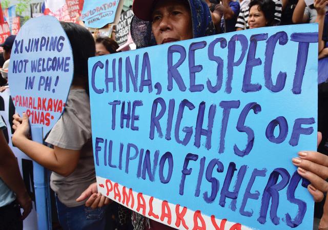 Demonstrators in Manila protest Chinese President Xi Jinping during a 2018 state visit to the Philippines. Irregular warfare generates good effects by organizing civil resistance and highlighting the bad behaviors of the powerful toward the powerless.