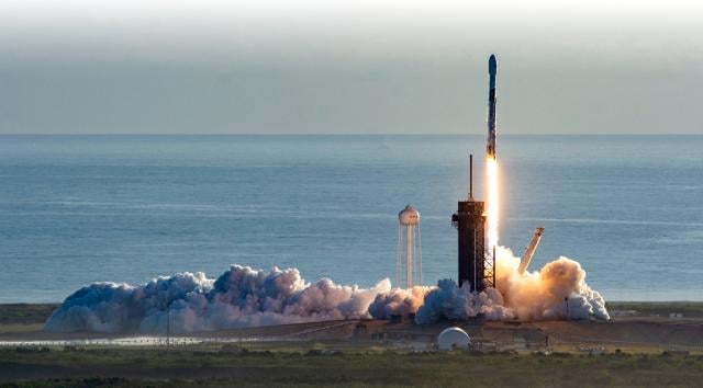 The introduction of new low-cost small satellite launch vehicles, such as this reusable SpaceX Falcon 9, and the use of “ride-share” methods have enabled an explosion in the number of smallsats in orbit. 