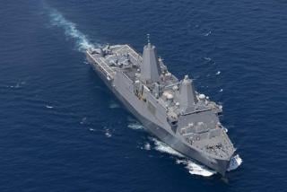 The San Antonio–class amphibious transport dock USS New York (LPD-21). The Office of the Secretary of Defense has paused procurement of the amphibious transport docks after LPD-32, but the Marine Corps says more are needed.