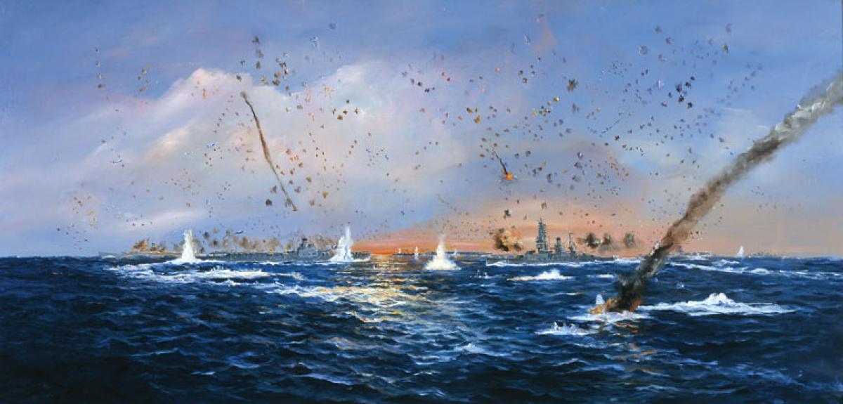 “Battle of the Philippine Sea, Evening” by John Hamilton/Navy Art Collection, Na