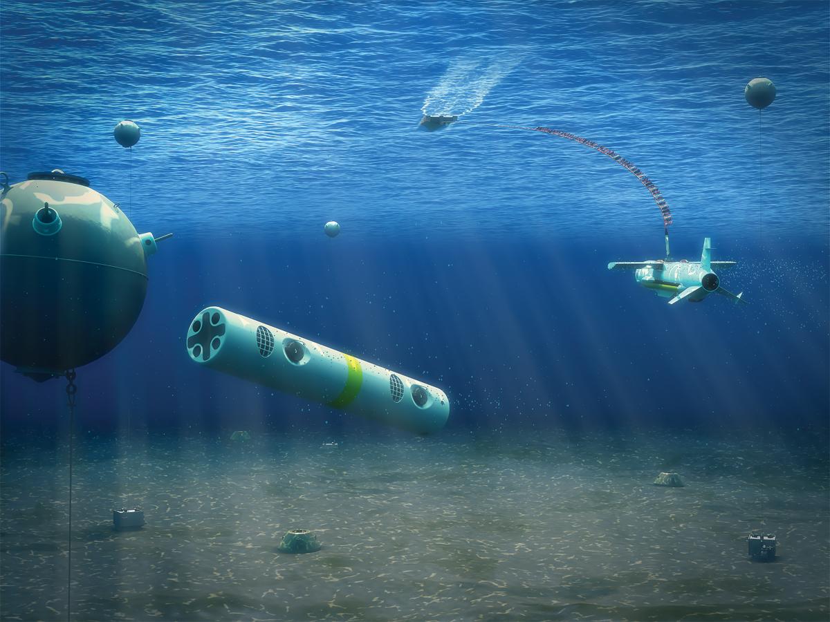Concept art showing countermeasures underwater
