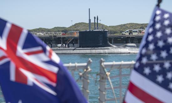 The Virginia-class submarine USS Mississippi (SSN-782) moored at HMAS Stirling Naval Base in western Australia. Under the AUKUS pact, the United States and United Kingdom will share nuclear-propulsion technology with Australia, which must ensure its navy has sufficient capabilities to secure sensitive technologies.
