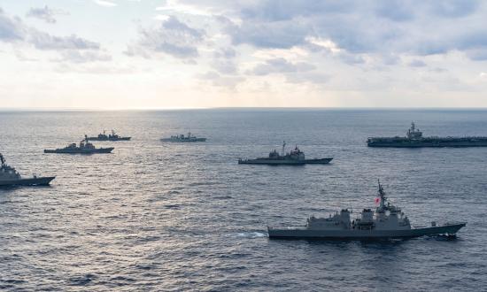 Ships from the U.S. Navy, Japan Maritime Self-Defense Force, Royal Navy, and Royal Australian and Canadian Navies