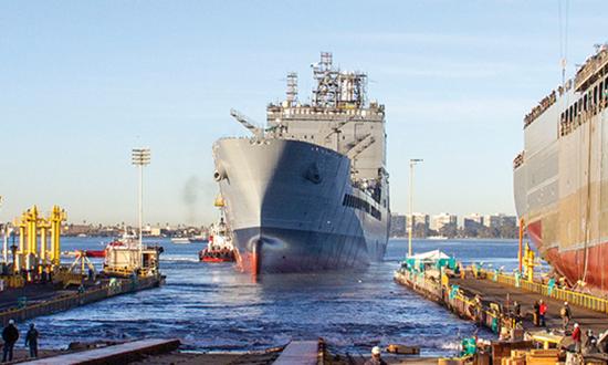 The USNS John Lewis (T-AO-205) is the first of a new class of fleet replenishment oilers. The Navy and NASSCO collaborated to balance efficiency with cost in a design more efficient than its predecessors.