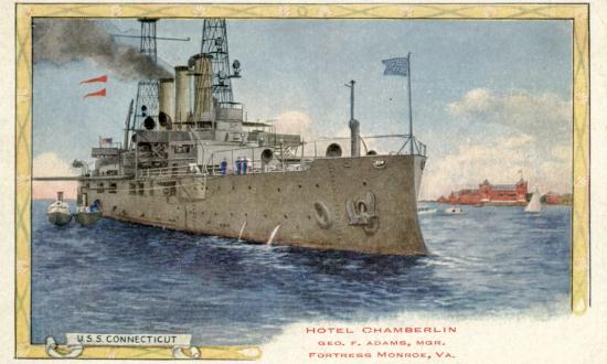 Postcard of the USS Connecticut (BB-18)