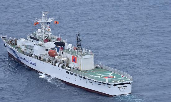 In June 2023, the Japan Coast Guard ship Sagami conducted a drill with the Japan Maritime Self-Defense Force with flags and other visible markings signifying her  engagement in civil defense.