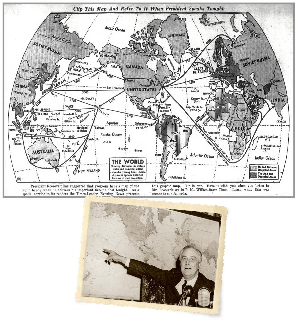 President Roosevelt and World Map