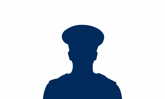 Silhouette of a navy officer